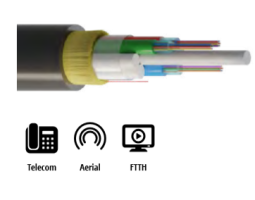 Kabel, optički, zračni, 1x12, 09/125um, G.652d, Multitube w/gel, provjes 170m, HDPE, 4100N, 10.1mm