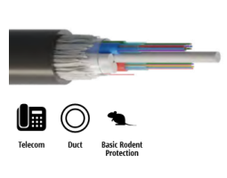 Kabel, optički, 2x12-vlakana, 09/125um, G.652.d, Multitube w/Gel, vanjski HDPE, zaštita od glodavaca, 2000N, 10mm
