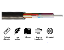 Kabel, optički, 12x12, 09/125um, G.652d, Multitube w/gel, micro-MetroJET, HDPE, 1500N, 6.2mm