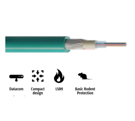 Kabel, optički, 1x12, 50/125um, OM3, unitube w/gel, LSZH, unutarnji/vanjski, zaštita od glodavaca, 1500N, 5.9mm 4174