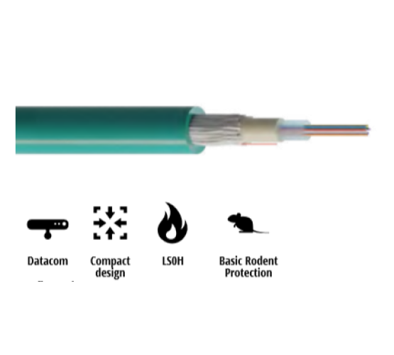 Kabel, optički, 1x24, 50/125um, OM3, unitube w/gel, LSZH, unutarnji/vanjski, zaštita od glodavaca, 1500N, 5.9mm 4175