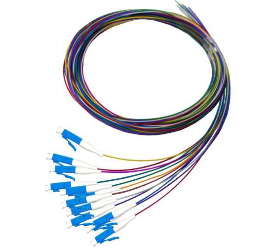 Kabel, optički, prespojni, 50/125um OM4, LC konektiran na jednom kraju, (Pigtail), 2m, pack 12 raznobojnih komada 5264