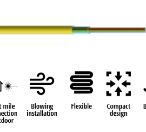 Kabel, optički, 8-vlakana, 09/125um, G.657.A1, micro-MetroJET, vanjski, otporan na savijanje, 100N, 1.5mm 4213