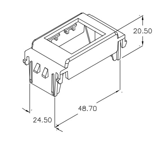 Modul, prilagodni, za Tracjack modul na VIMAR Idea, 10 pack, crni 3571
