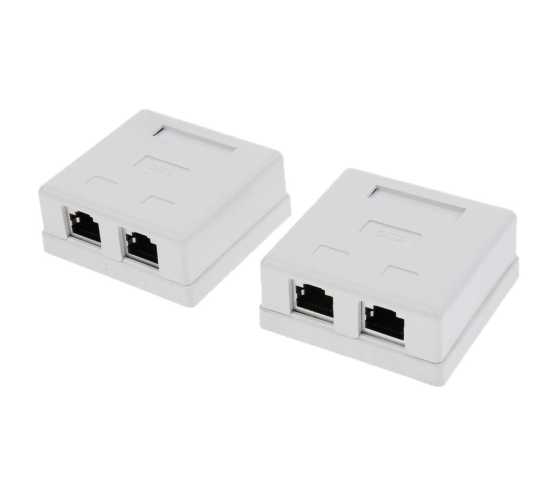 Priključnica, nadžbukna, 2xUTP Cat6 EURO, Krone krimpanje, 60x60xD25mm, bijela, integralna 3370