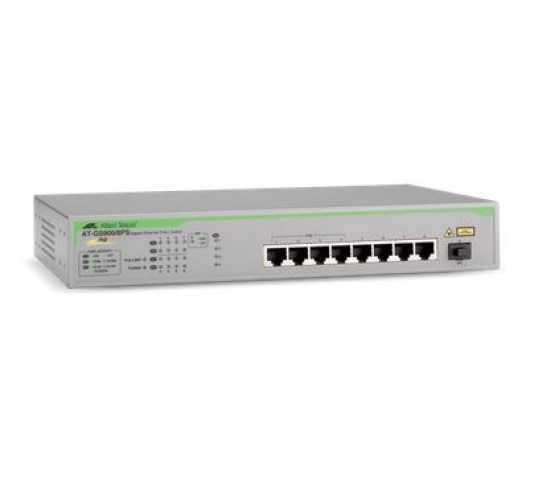 Preklopnik, GE, neupravljivi, 8x100/1000T + 1xSFP 1Gbs, 19", PoE+ 5095