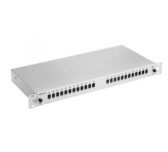 Panel, optički, prespojni, za 12xSC/DLC spojnika, bez kaseta i spojnika, 19"-1U, teleskopski, sivi 5314
